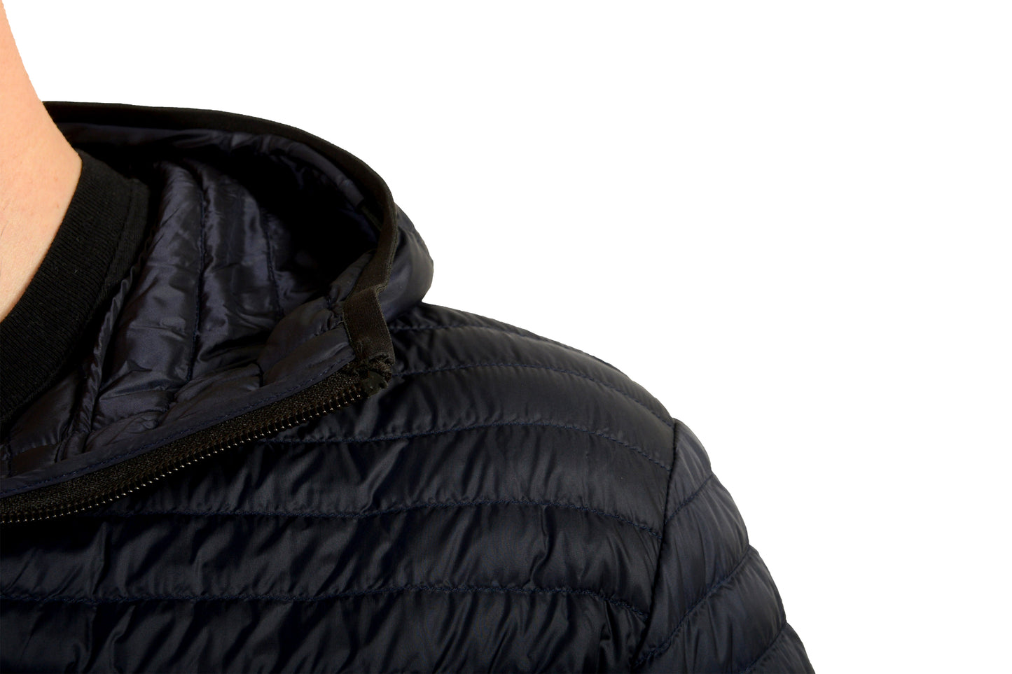 Burberry Men's "LETHAM" Indigo Purple Quilted Full Zip Hooded Jacket US S IT 48