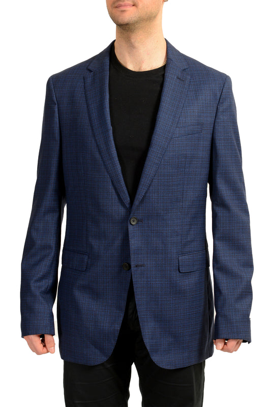 Hugo Boss Men's "Novan6/Ben2" Slim Fit 100% Wool Plaid Blazer US 44L IT 54L