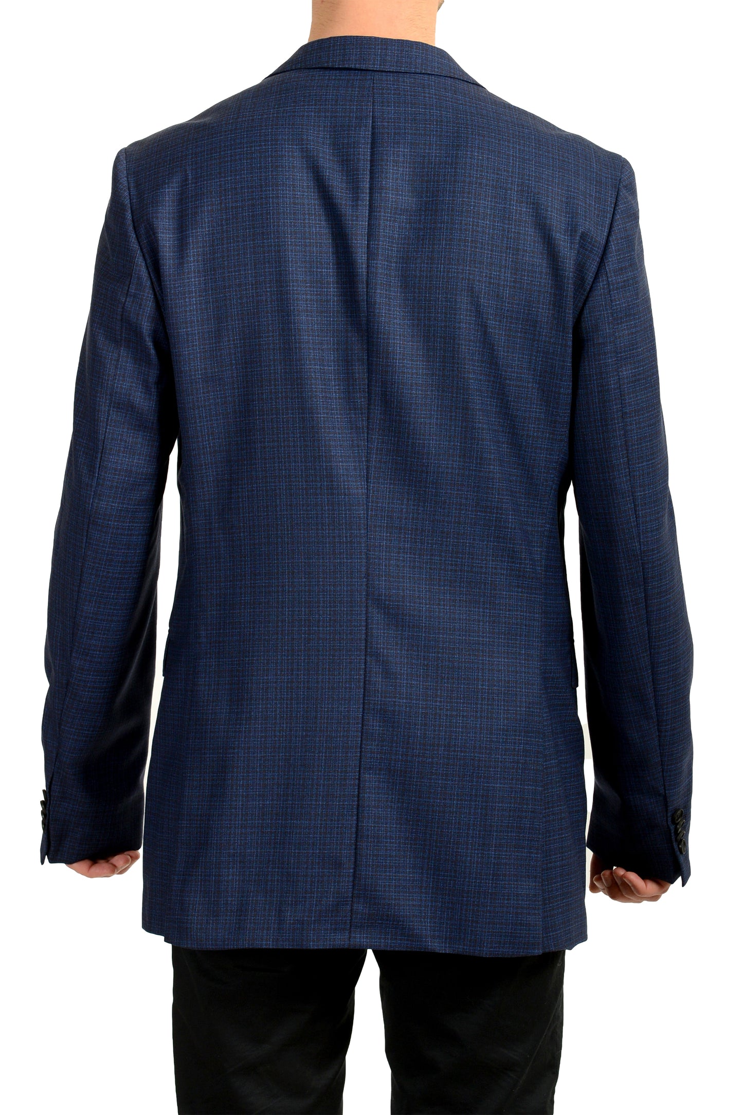 Hugo Boss Men's "Novan6/Ben2" Slim Fit 100% Wool Plaid Blazer US 44L IT 54L