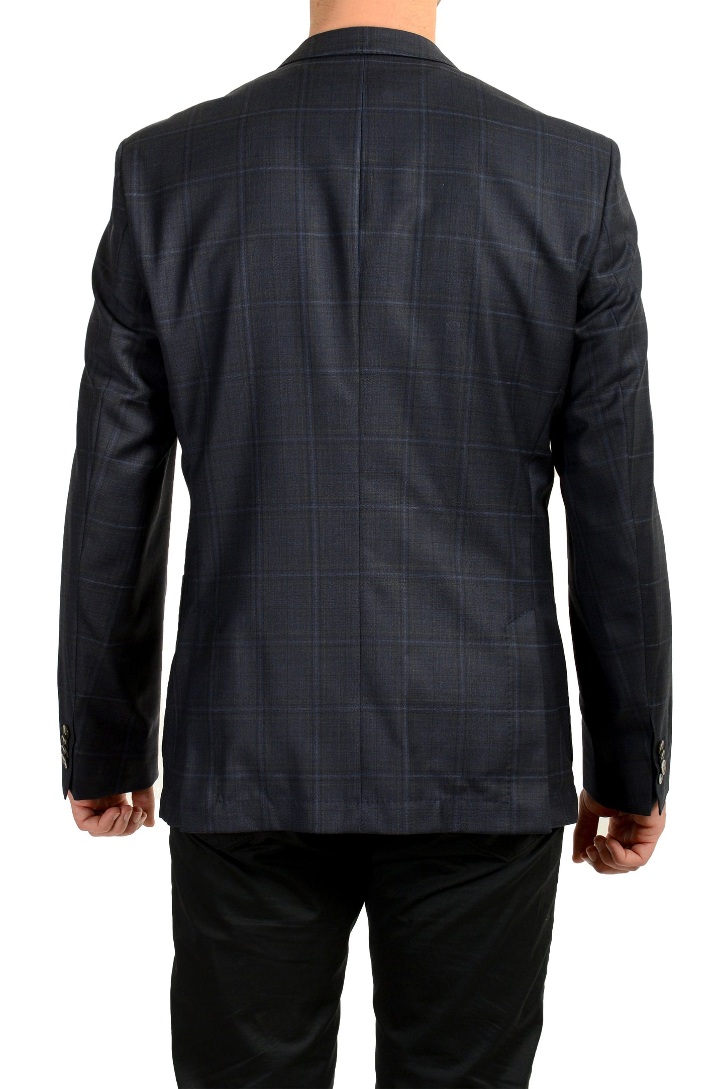 Hugo Boss Men's "Janson6" Regular Fit 100% Wool Plaid Blazer US 42R IT 52R