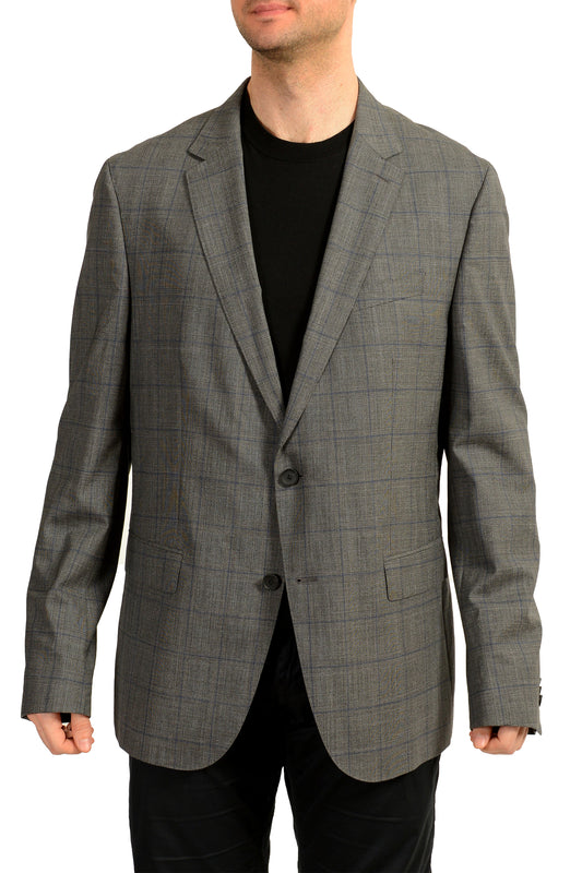 Hugo Boss Men's "Novan6/Ben2" Slim Fit Gray 100% Wool Blazer US 48R IT 58R