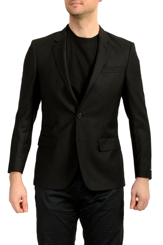 Hugo Boss Men's "Hutch3" Black 100% Wool Two Button Blazer US 36S IT 46S