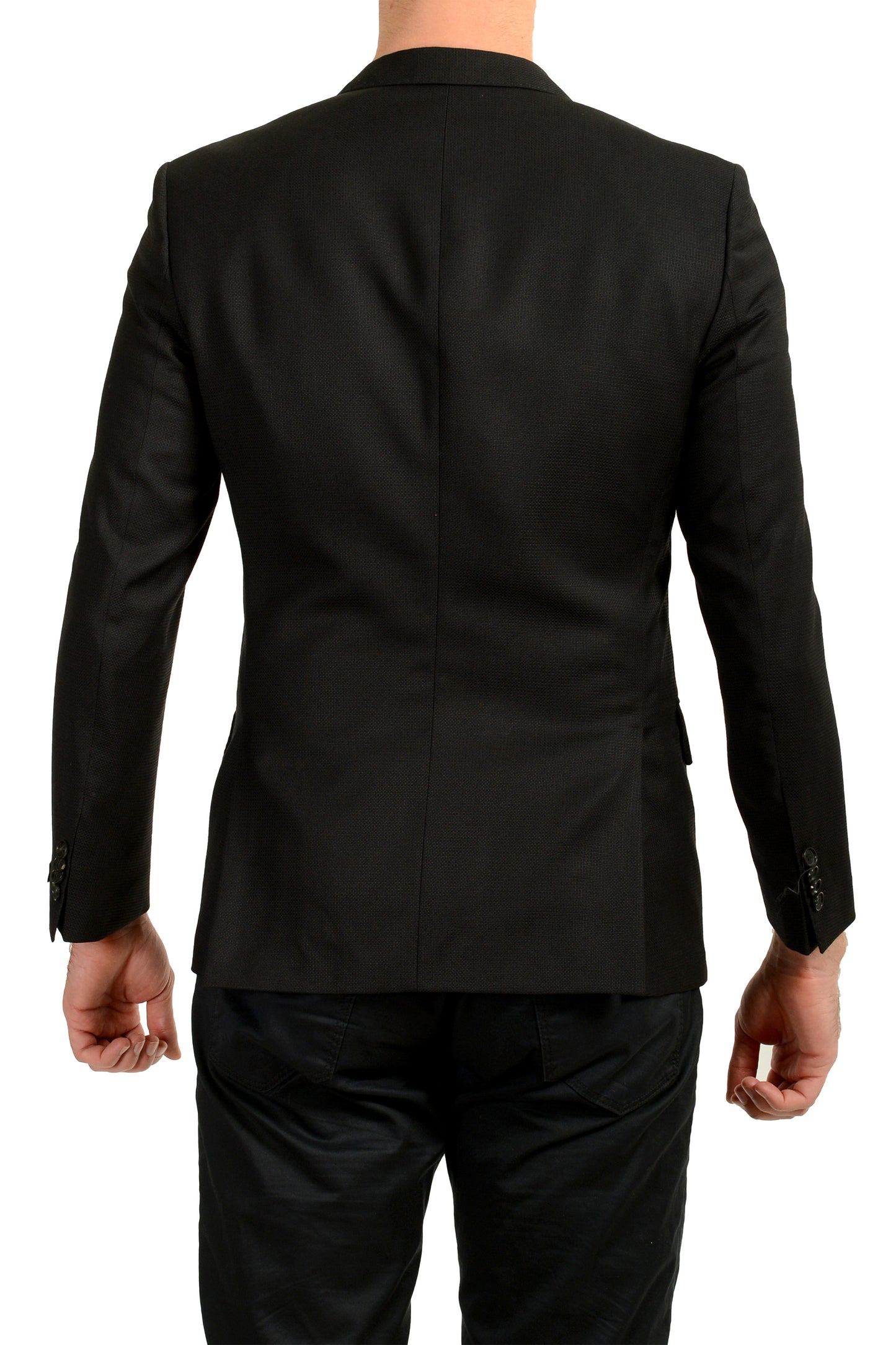 Hugo Boss Men's "Hutch3" Black 100% Wool Two Button Blazer US 36S IT 46S