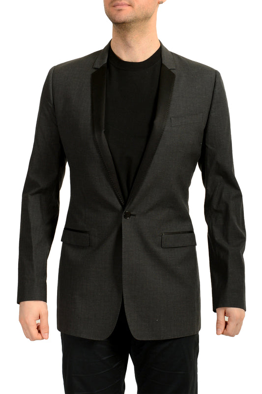 Dolce & Gabbana Men's "Gold" Gray Silk Plaid Tuxedo Style Blazer US 38 IT 48
