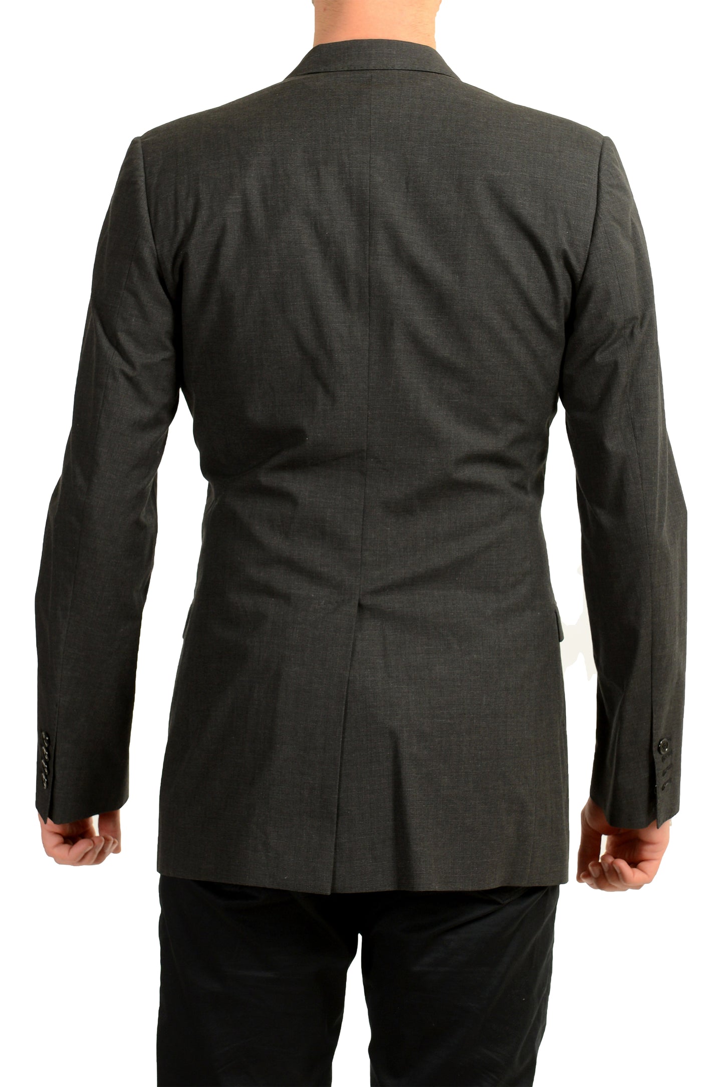 Dolce & Gabbana Men's "Gold" Gray Silk Plaid Tuxedo Style Blazer US 38 IT 48
