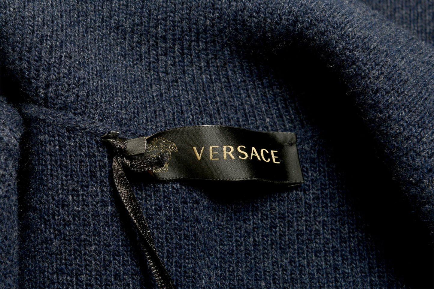 Versace Men's Navy Blue Wool Cashmere One Button Sport Coat Blazer US M IT 50