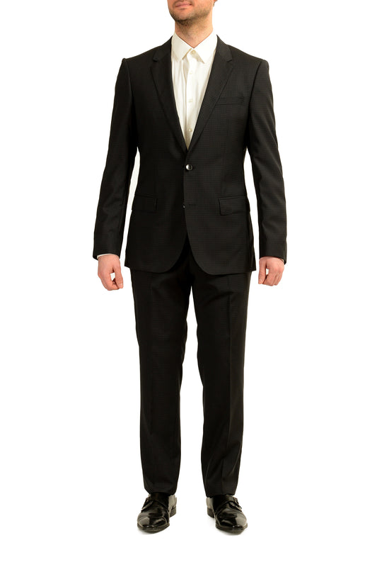Hugo Boss Men's "Huge4/Genius3" Plaid 100% Wool Two Button Suit US 40R IT 50R