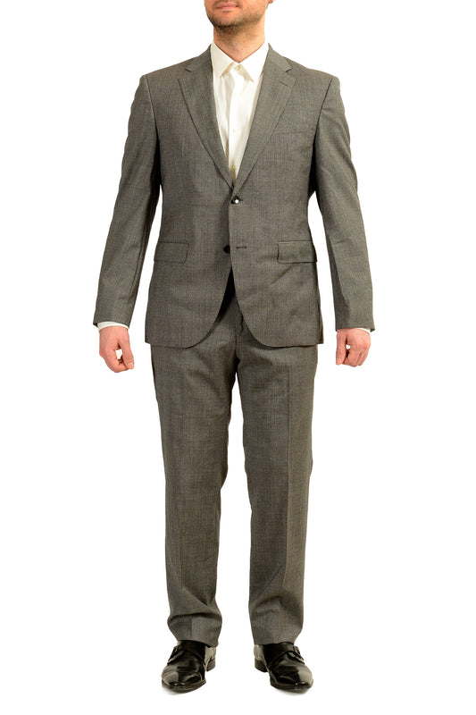 Hugo Boss Men's "Jeckson/Lenon2" Regular Fit Gray 100% Wool Suit US 46R IT 56R