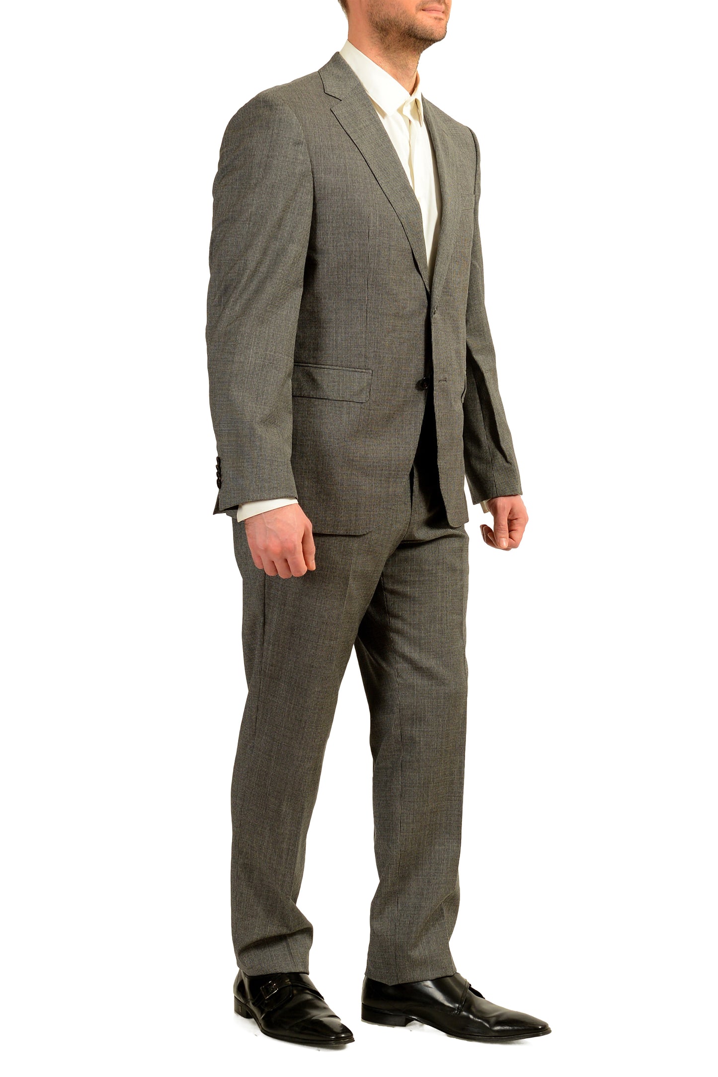Hugo Boss Men's "Jeckson/Lenon2" Regular Fit Gray 100% Wool Suit US 46R IT 56R