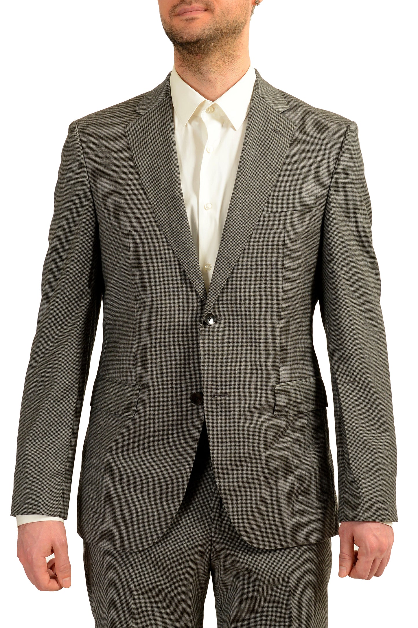 Hugo Boss Men's "Jeckson/Lenon2" Regular Fit Gray 100% Wool Suit US 46R IT 56R