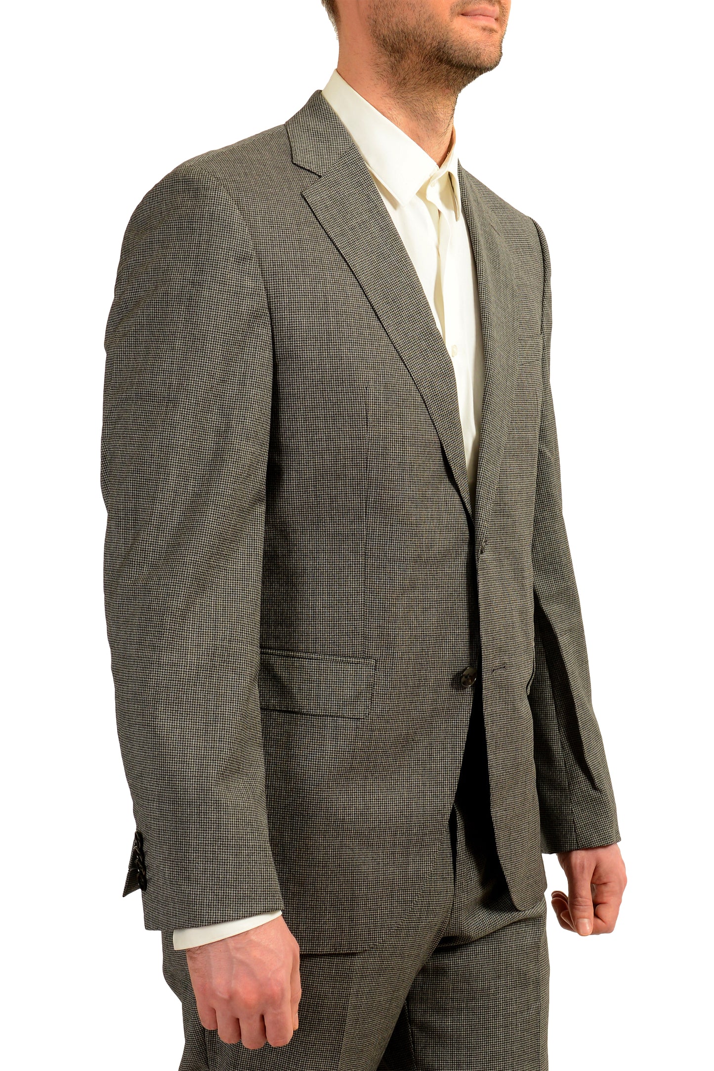 Hugo Boss Men's "Jeckson/Lenon2" Regular Fit Gray 100% Wool Suit US 46R IT 56R