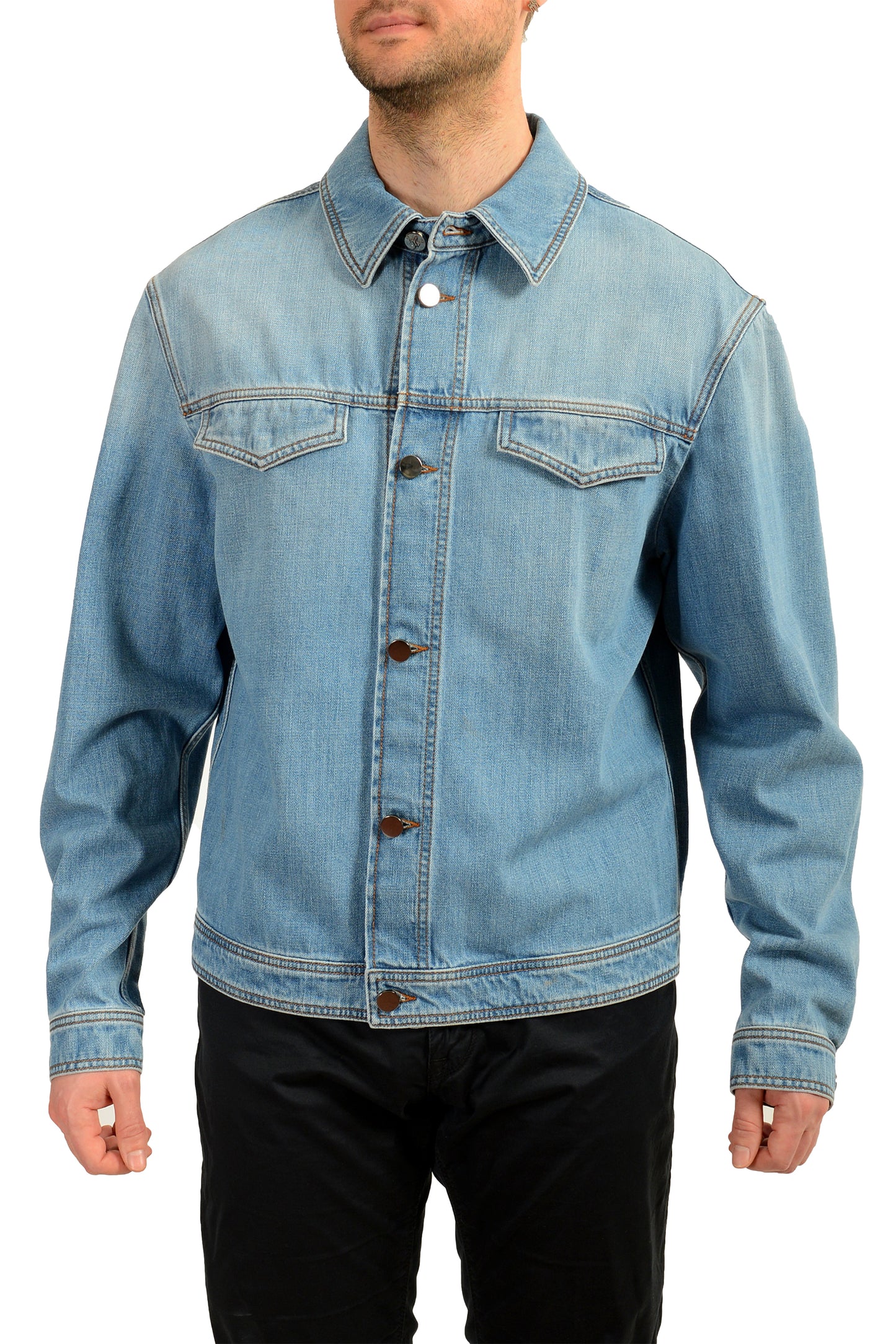 Scuderia Ferrari Men's Blue Light Denim Bomber Jacket US M IT 50