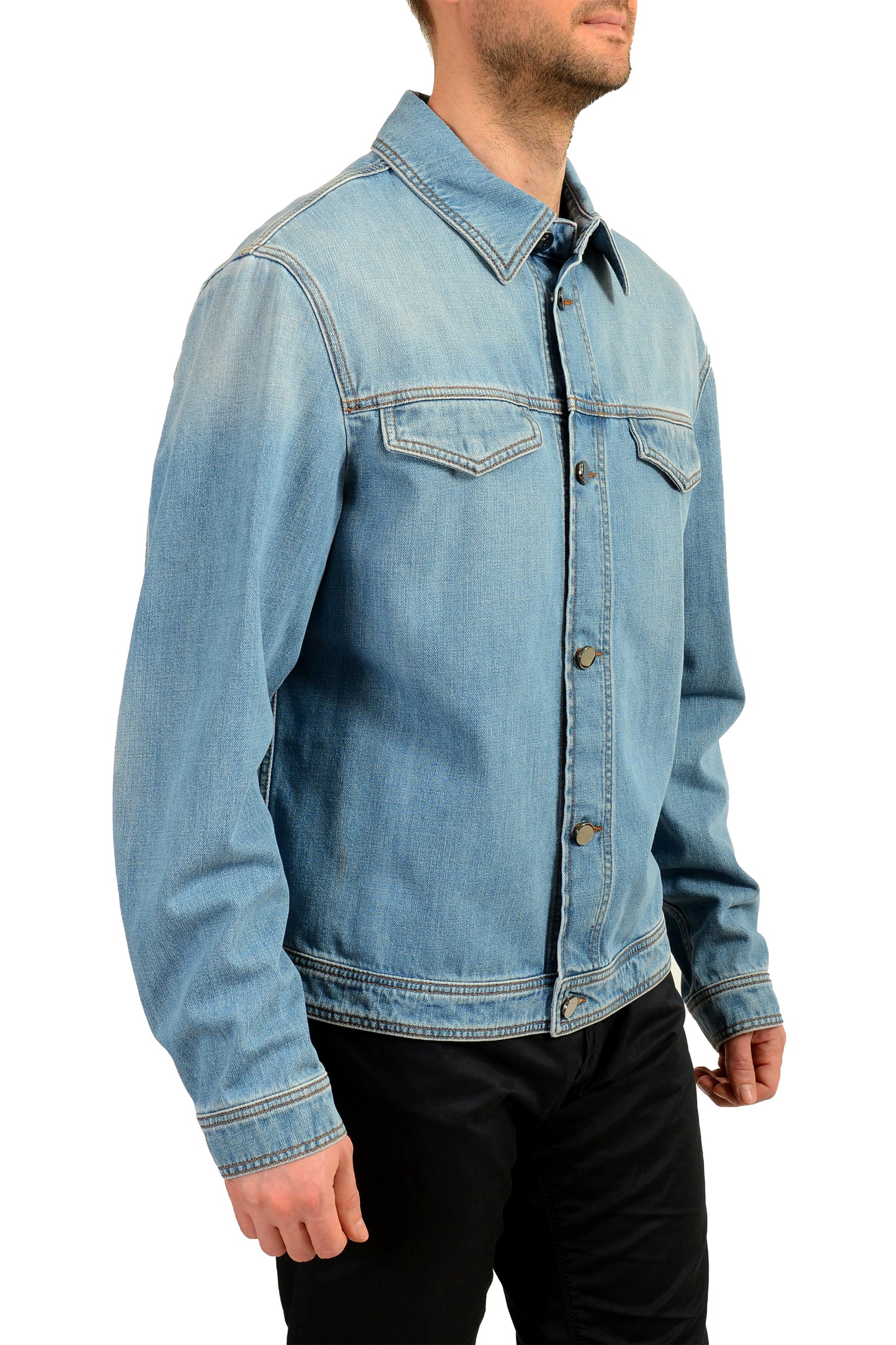 Scuderia Ferrari Men's Blue Light Denim Bomber Jacket US M IT 50
