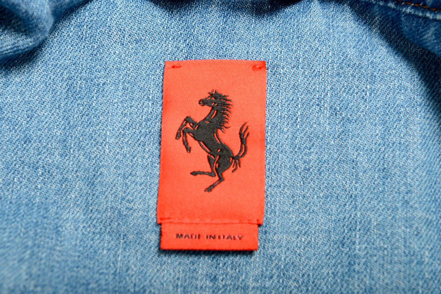 Scuderia Ferrari Men's Blue Light Denim Bomber Jacket US M IT 50