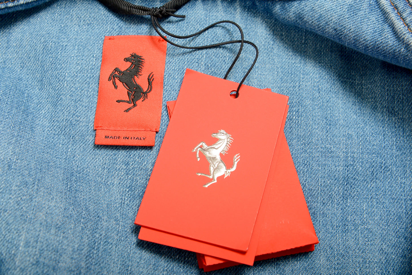 Scuderia Ferrari Men's Blue Light Denim Bomber Jacket US M IT 50