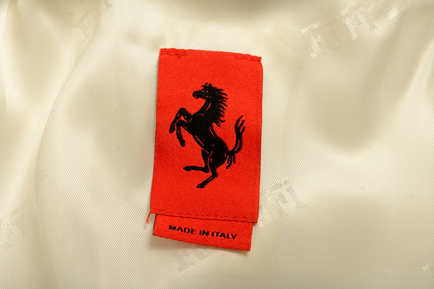 Scuderia Ferrari Men's White "Liquid" 100% Leather Bomber Jacket US M IT 50