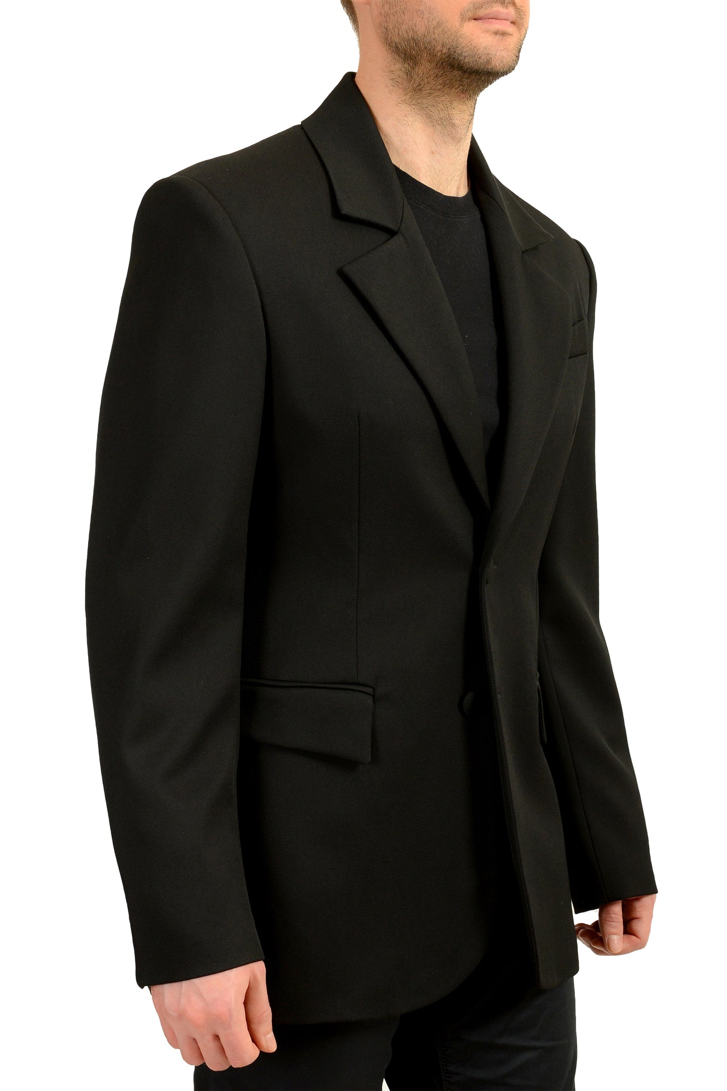 Scuderia Ferrari Men's Black Wool Two Button Sport Coat Blazer US 40 IT 50