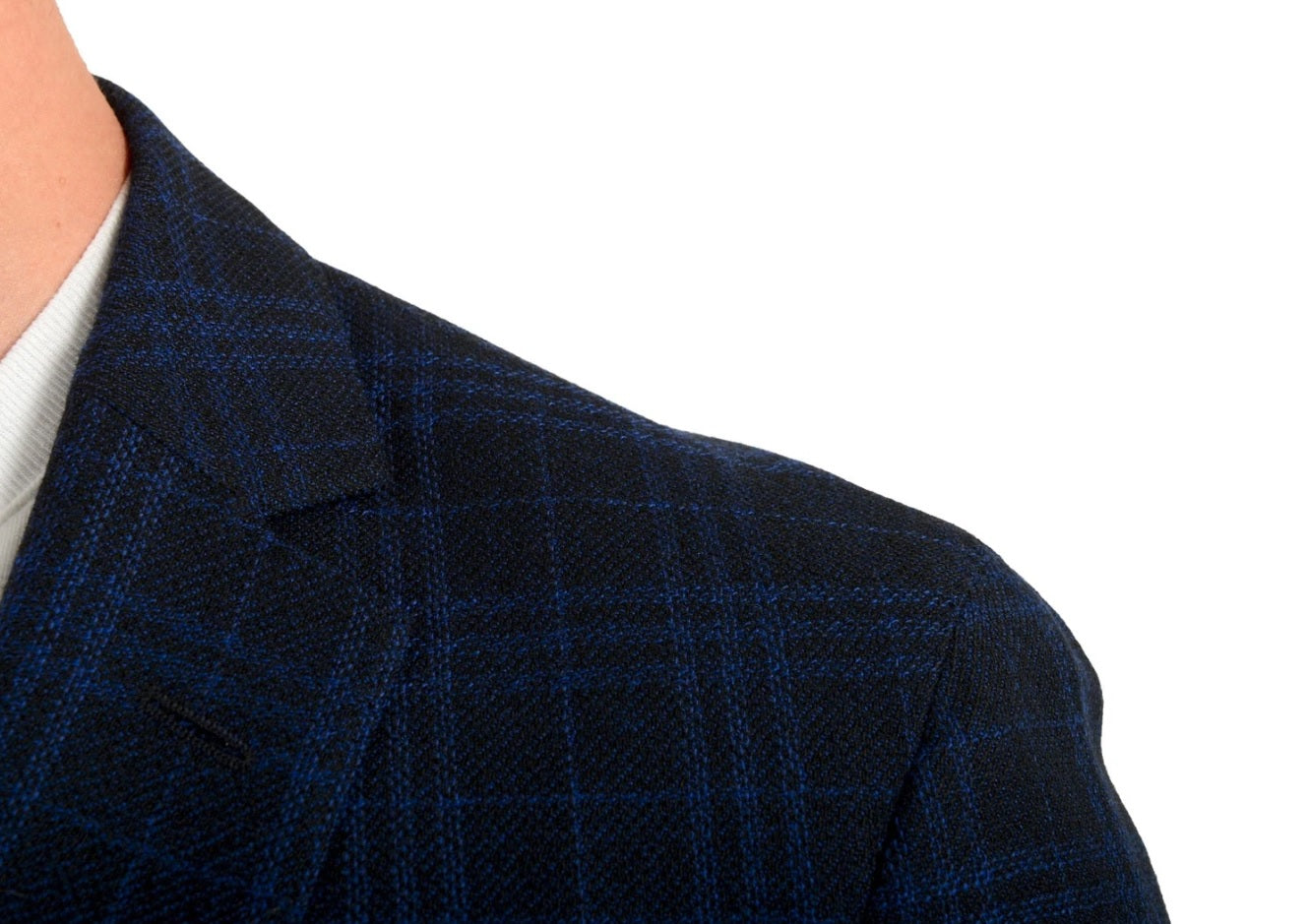 Hugo Boss Men's "Hartlay" Slim Fit Blue Plaid 100% Wool Blazer US 42R IT 52R