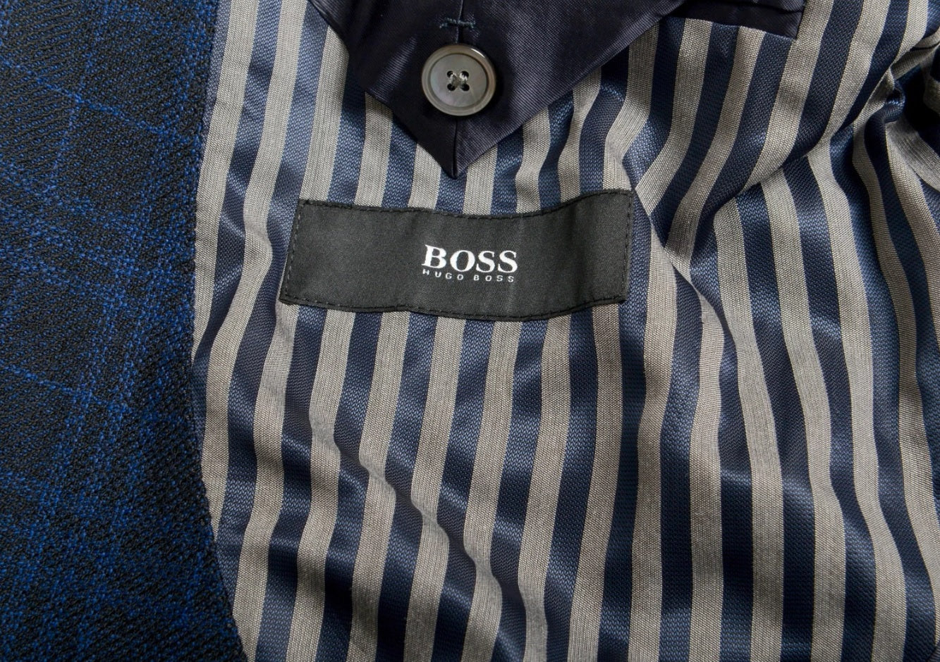 Hugo Boss Men's "Hartlay" Slim Fit Blue Plaid 100% Wool Blazer US 42R IT 52R