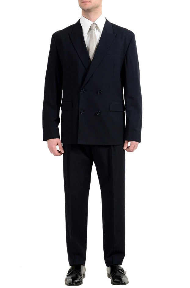 Hugo Boss Men's "Ulan/Fabo182" Oversized Wool Double Breasted Suit US 36R IT 46R