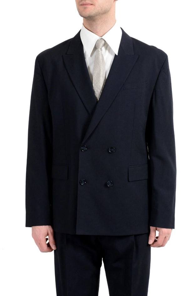 Hugo Boss Men's "Ulan/Fabo182" Oversized Wool Double Breasted Suit US 36R IT 46R