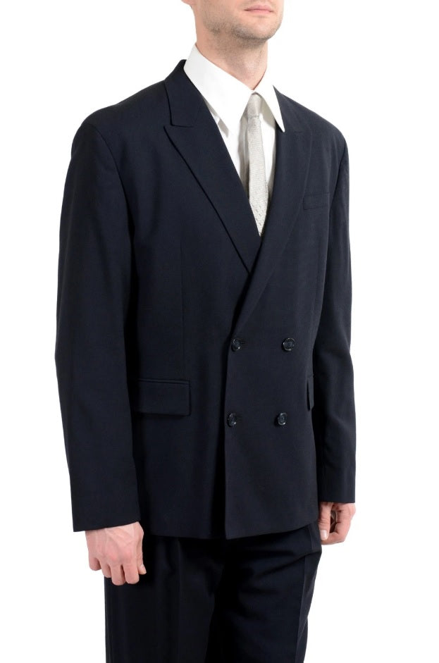 Hugo Boss Men's "Ulan/Fabo182" Oversized Wool Double Breasted Suit US 36R IT 46R