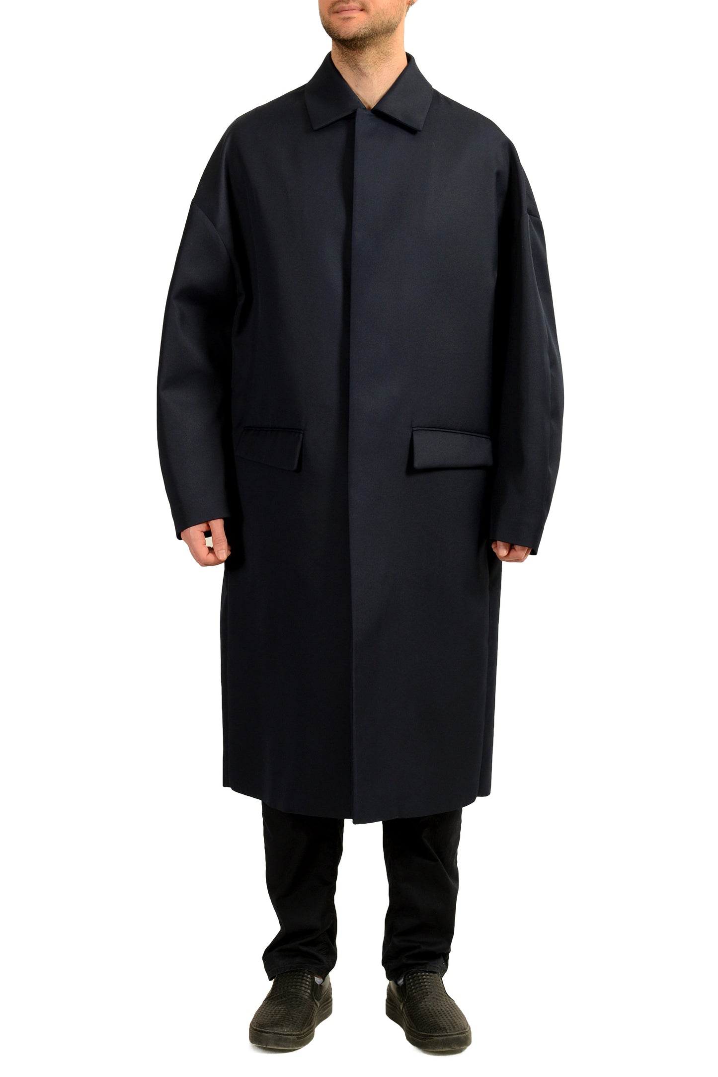 Scuderia Ferrari Men's Navy Blue Trench Coat US M IT 50