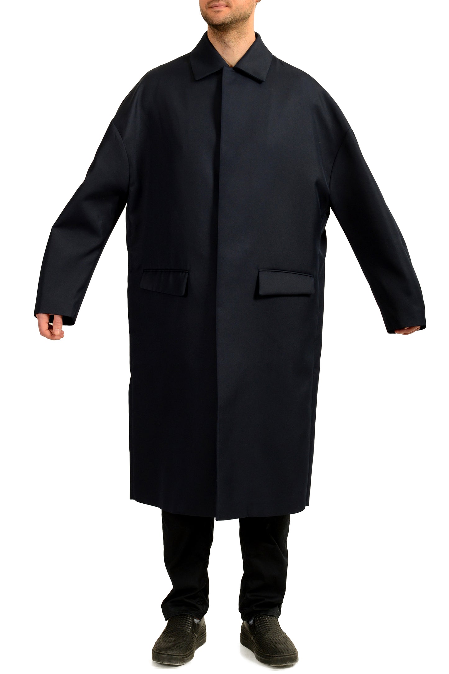 Scuderia Ferrari Men's Navy Blue Trench Coat US M IT 50