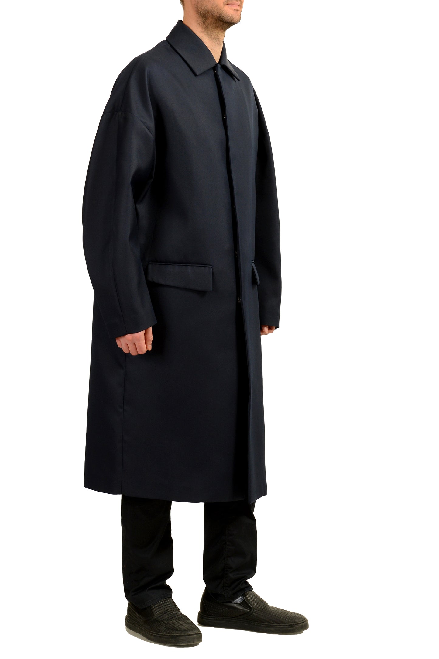 Scuderia Ferrari Men's Navy Blue Trench Coat US M IT 50