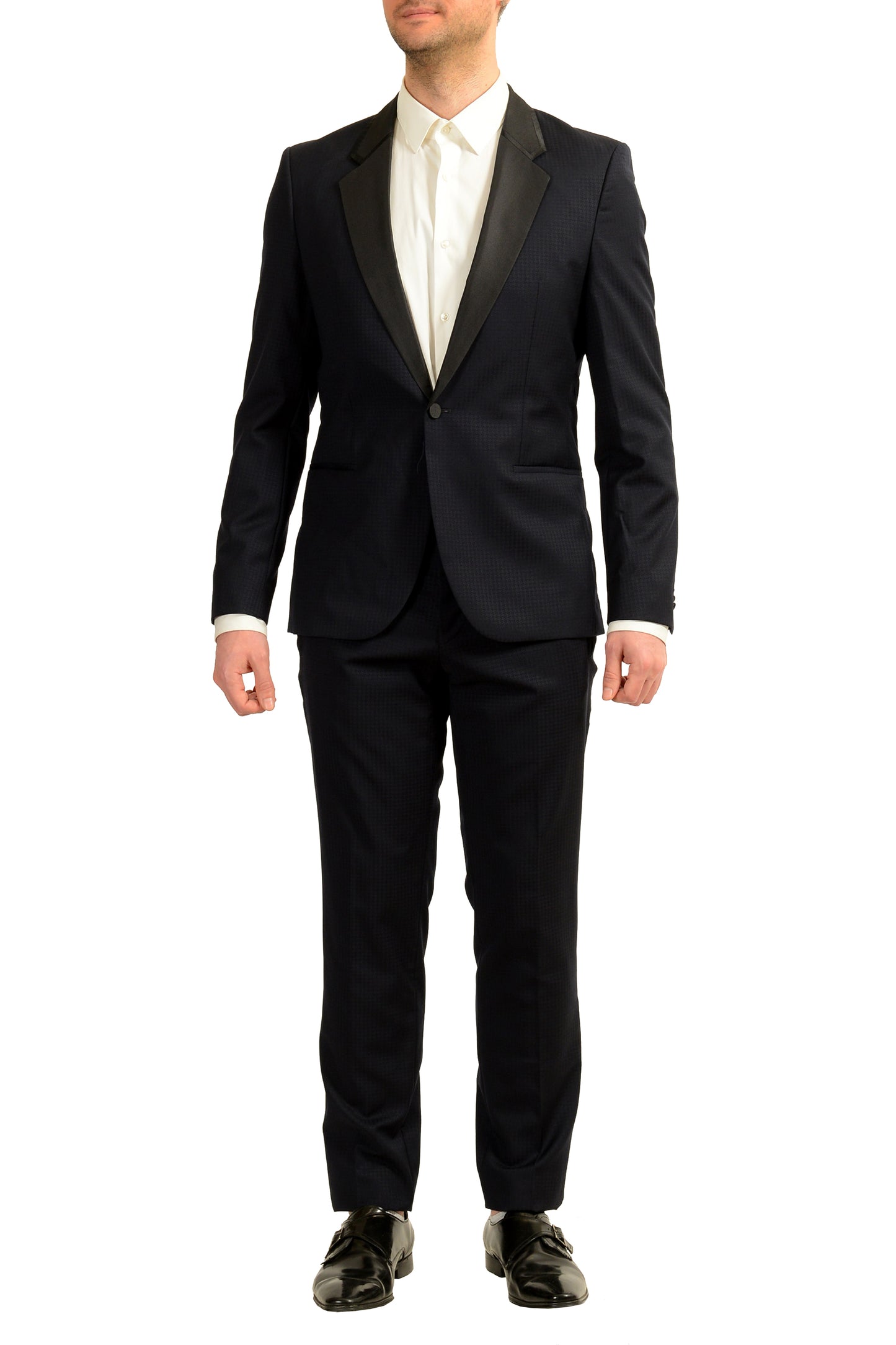 Hugo Boss Men's "Arti/Hesten201E1" Plaid 100% Wool Tuxedo Suit US 40R IT 50R