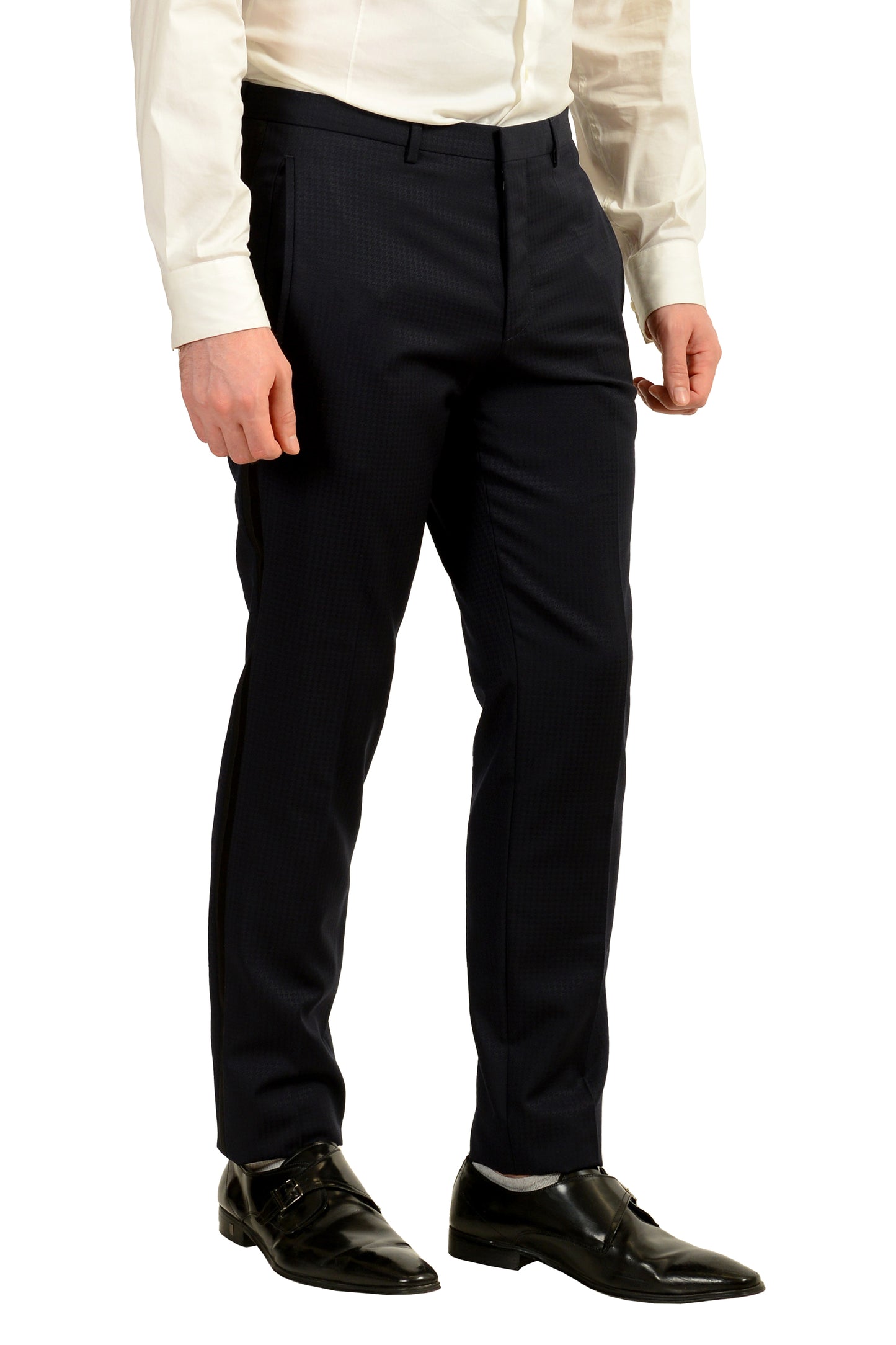 Hugo Boss Men's "Arti/Hesten201E1" Plaid 100% Wool Tuxedo Suit US 40R IT 50R