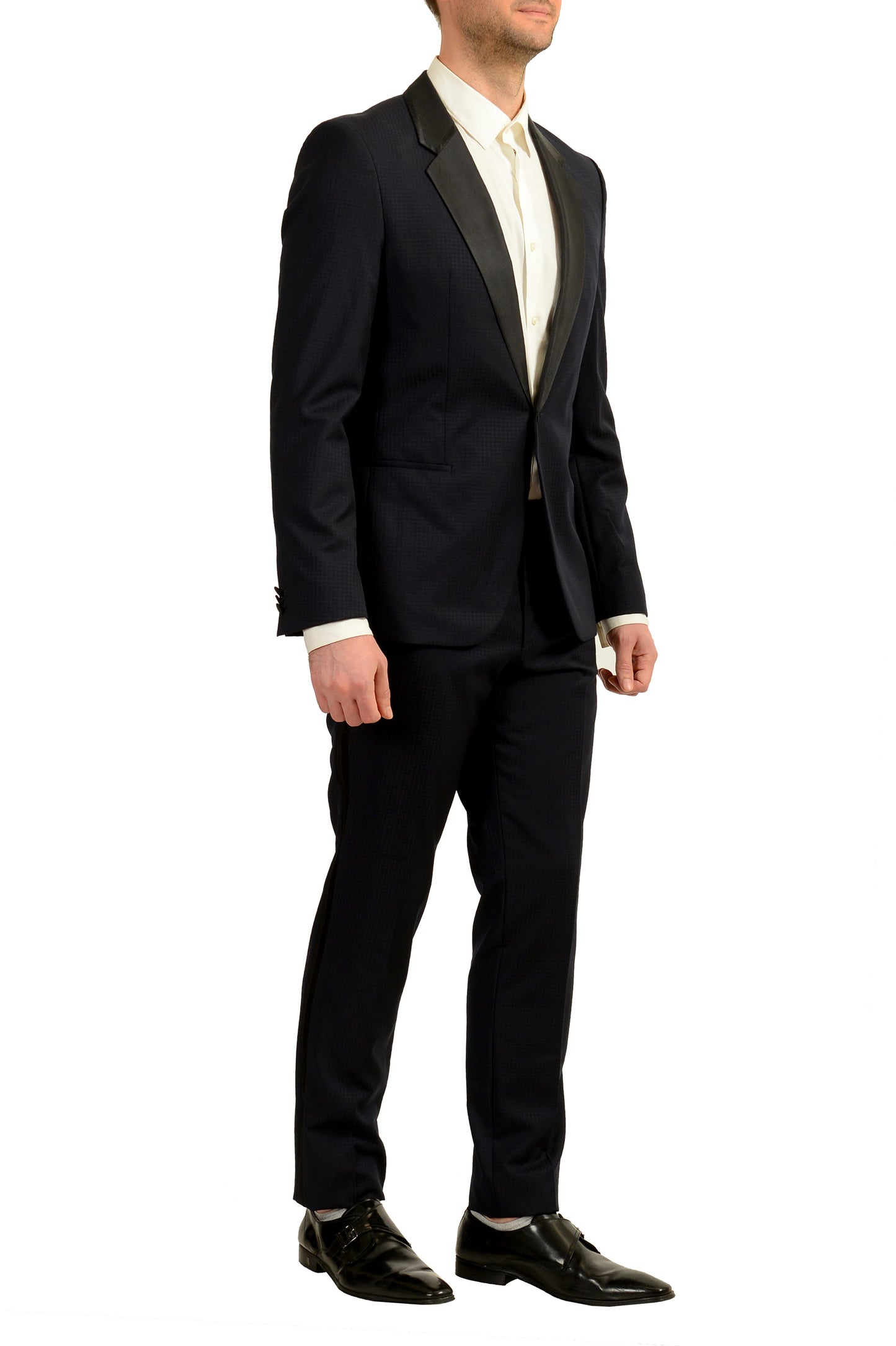Hugo Boss Men's "Arti/Hesten201E1" Plaid 100% Wool Tuxedo Suit US 40R IT 50R