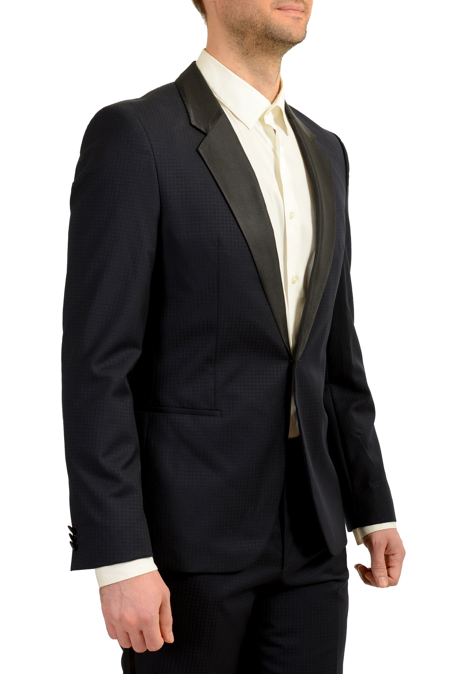 Hugo Boss Men's "Arti/Hesten201E1" Plaid 100% Wool Tuxedo Suit US 40R IT 50R