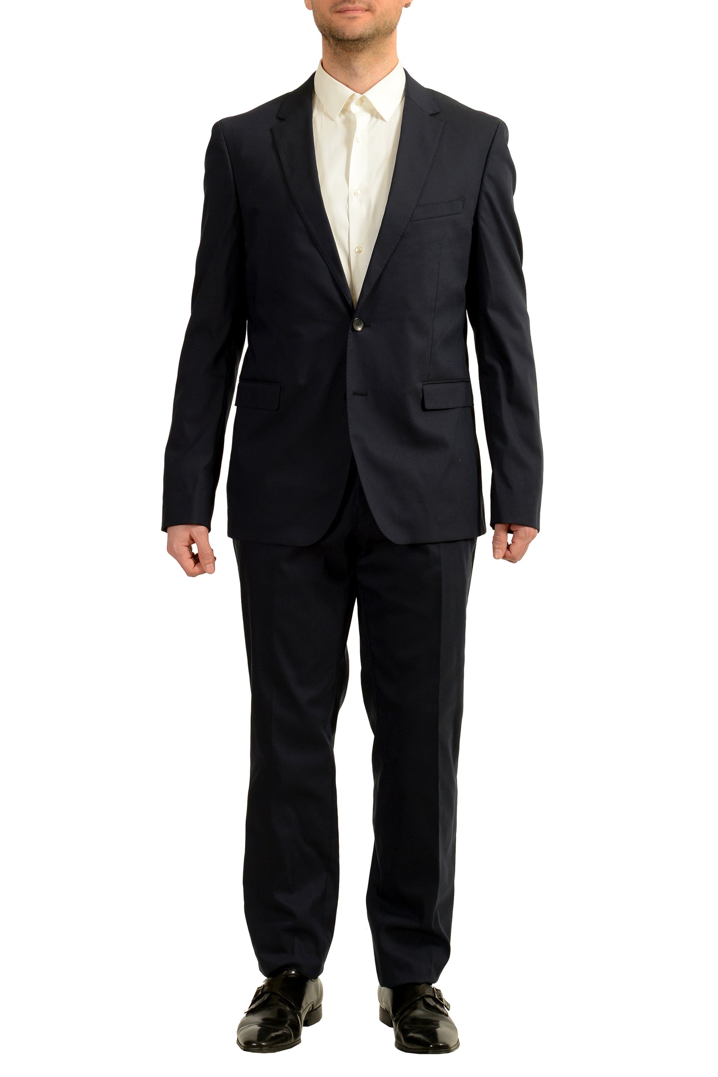 Hugo Boss Men's "Ryan4/Win2" Navy Blue Two Button Suit US 44R IT 54R