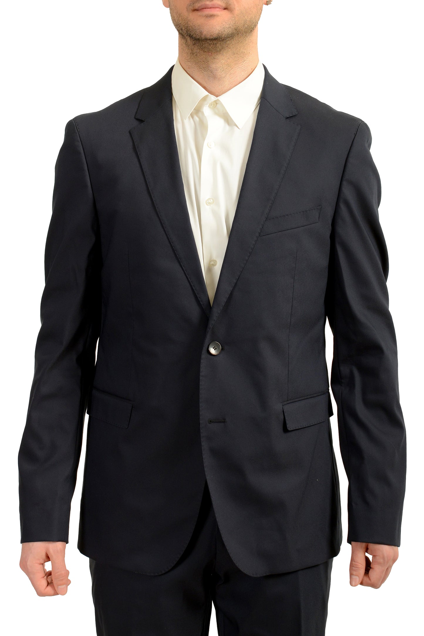 Hugo Boss Men's "Ryan4/Win2" Navy Blue Two Button Suit US 44R IT 54R