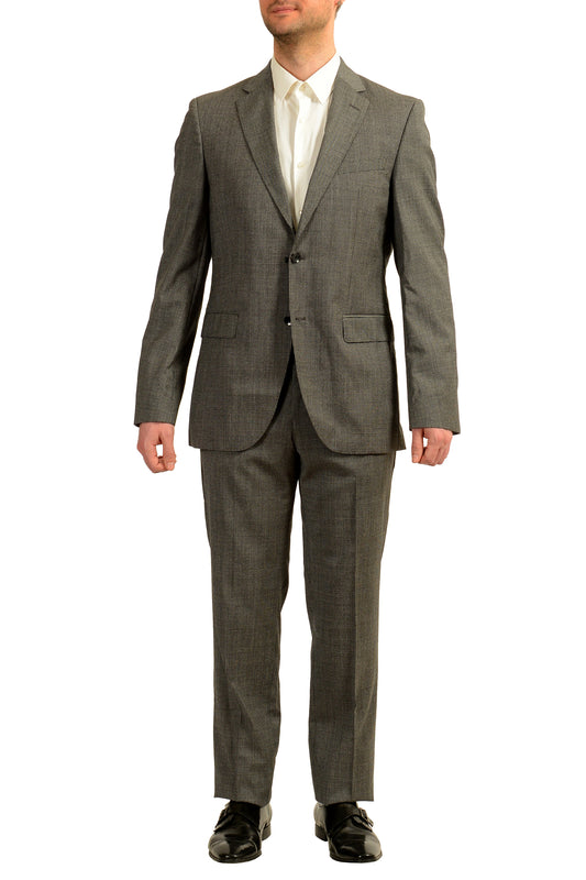 Hugo Boss Men's "Jeckson/Lenon2" Regular Fit Gray 100% Wool Suit US 40L IT 50L