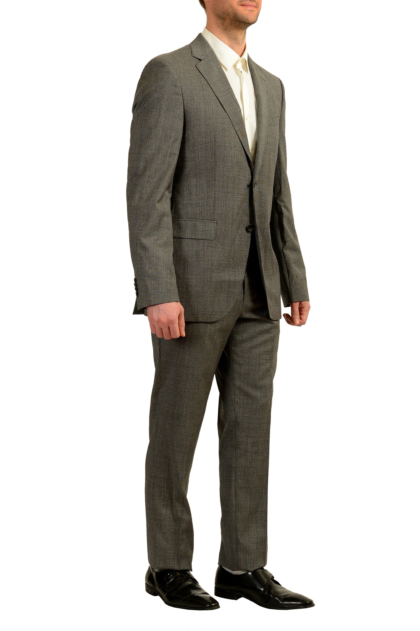Hugo Boss Men's "Jeckson/Lenon2" Regular Fit Gray 100% Wool Suit US 40L IT 50L