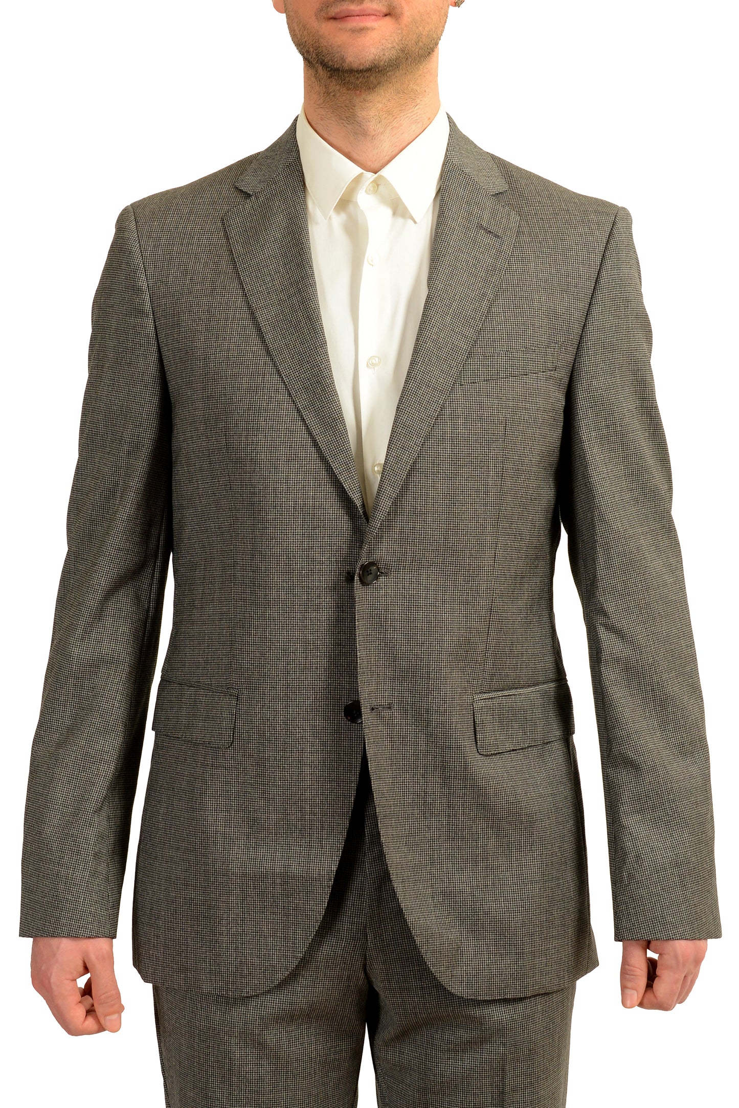 Hugo Boss Men's "Jeckson/Lenon2" Regular Fit Gray 100% Wool Suit US 40L IT 50L