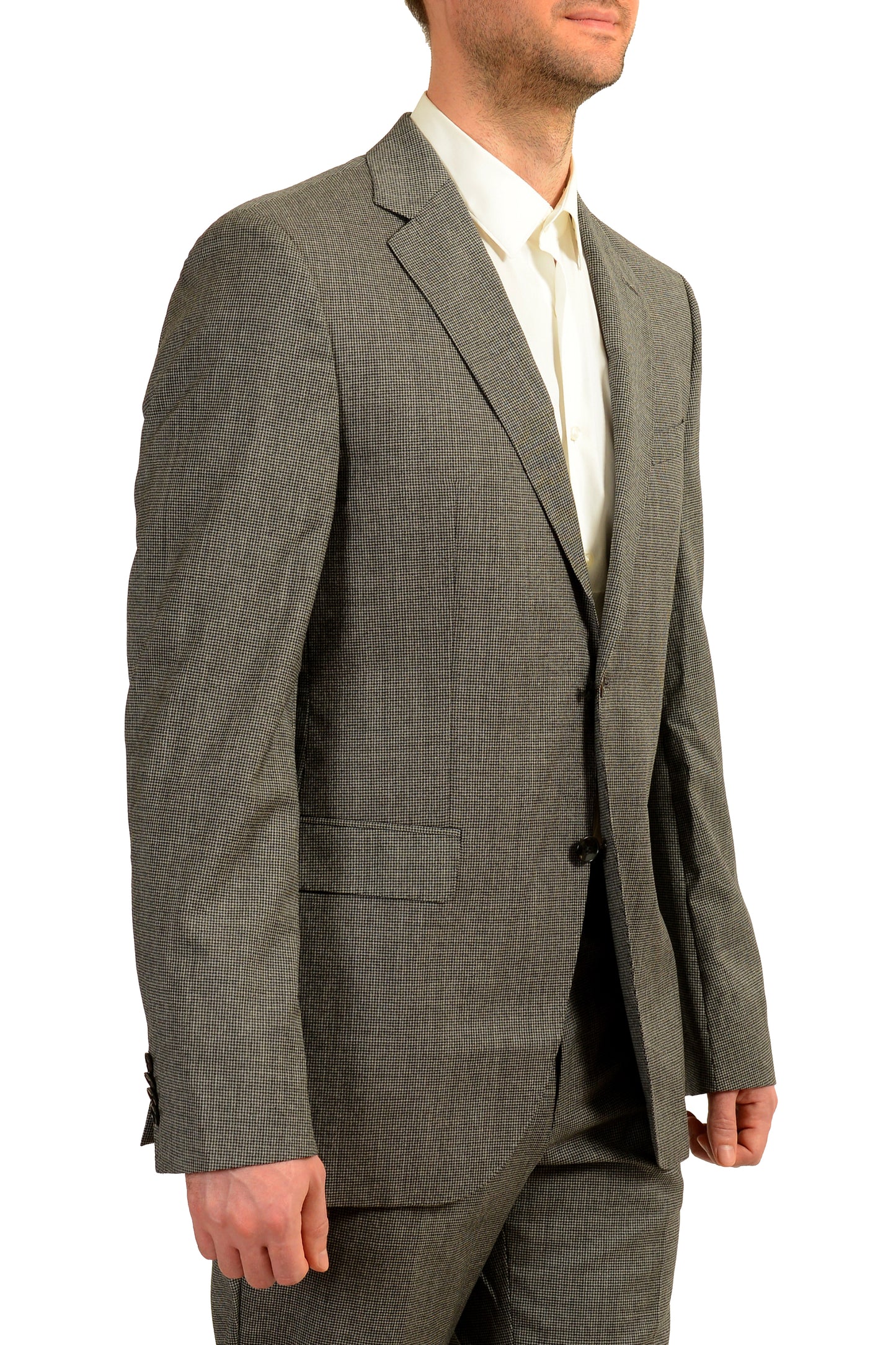 Hugo Boss Men's "Jeckson/Lenon2" Regular Fit Gray 100% Wool Suit US 40L IT 50L