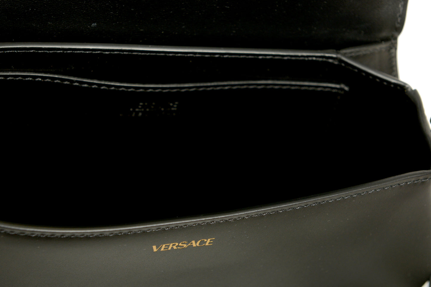 Versace Women's Black 100% Leather Greca Goddess Handbag Shoulder Bag