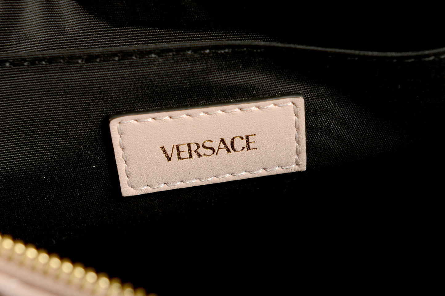 Versace Women's Leather Gold Medusa Quilted Half Moon Chain Handbag Shoulder Bag