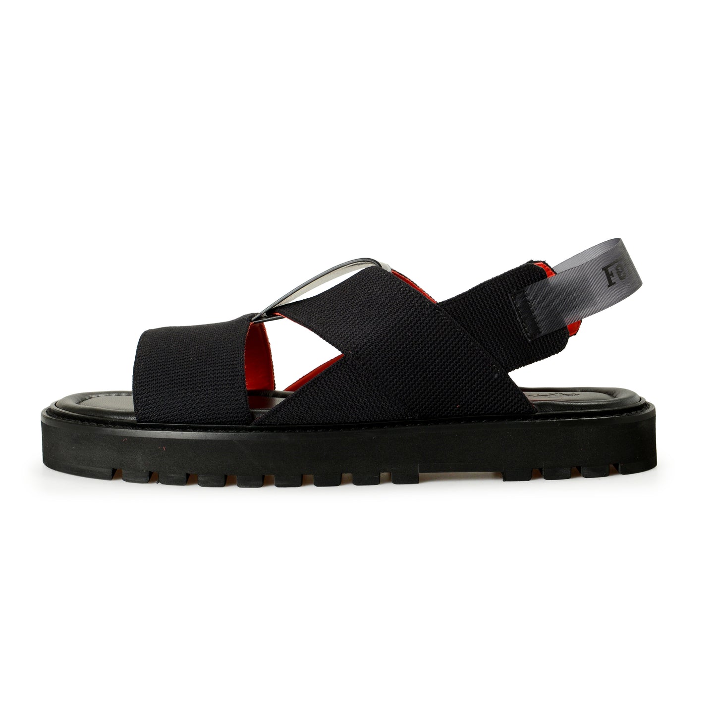 Scuderia Ferrari Men's Black Leather Sandals Shoes US 10 IT 43