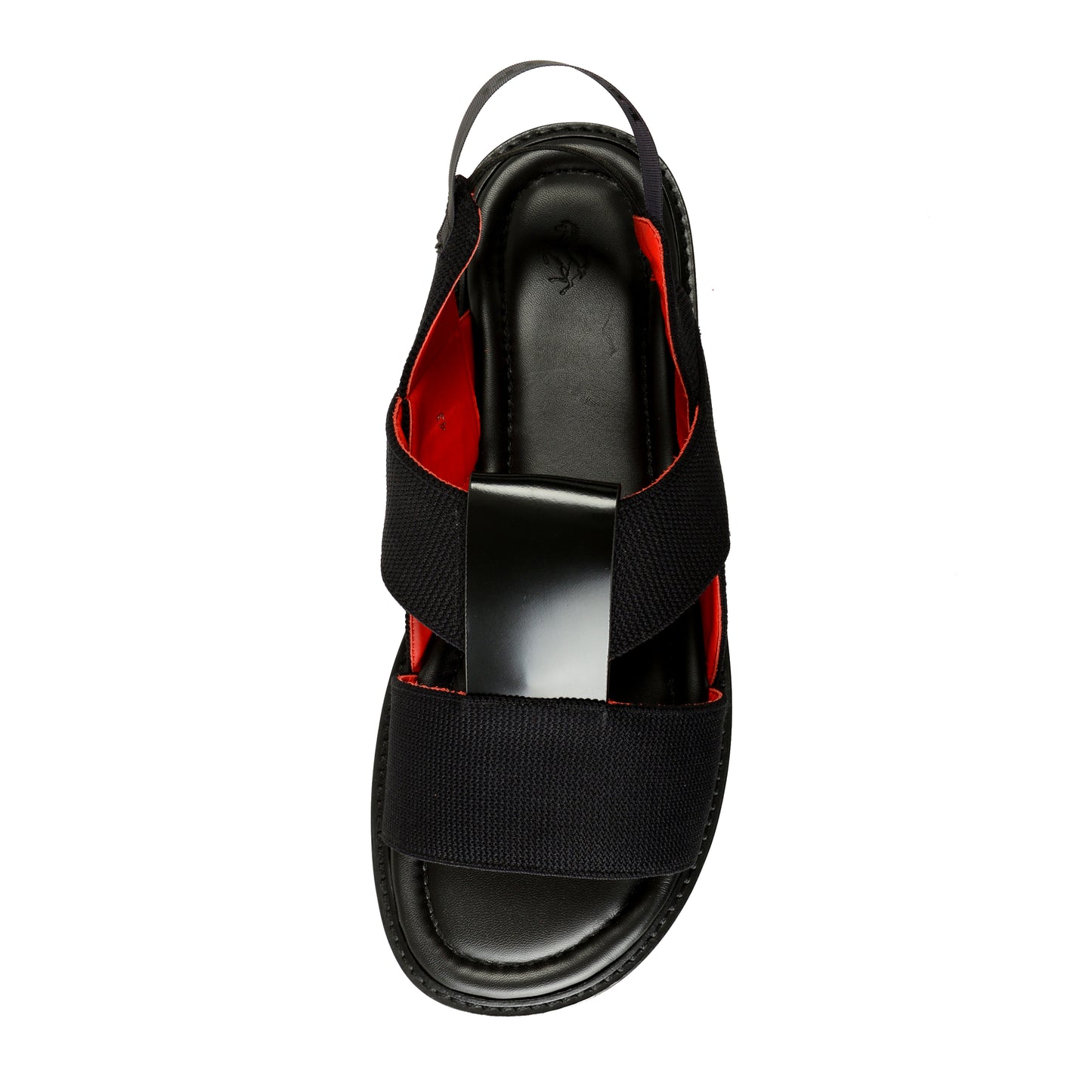 Scuderia Ferrari Men's Black Leather Sandals Shoes US 10 IT 43