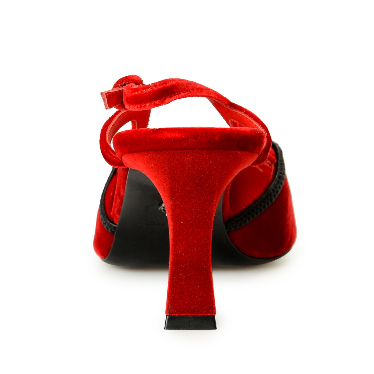 Scuderia Ferrari Women's Velvet & Leather Red Singback Pump Shoes US 11 IT 41