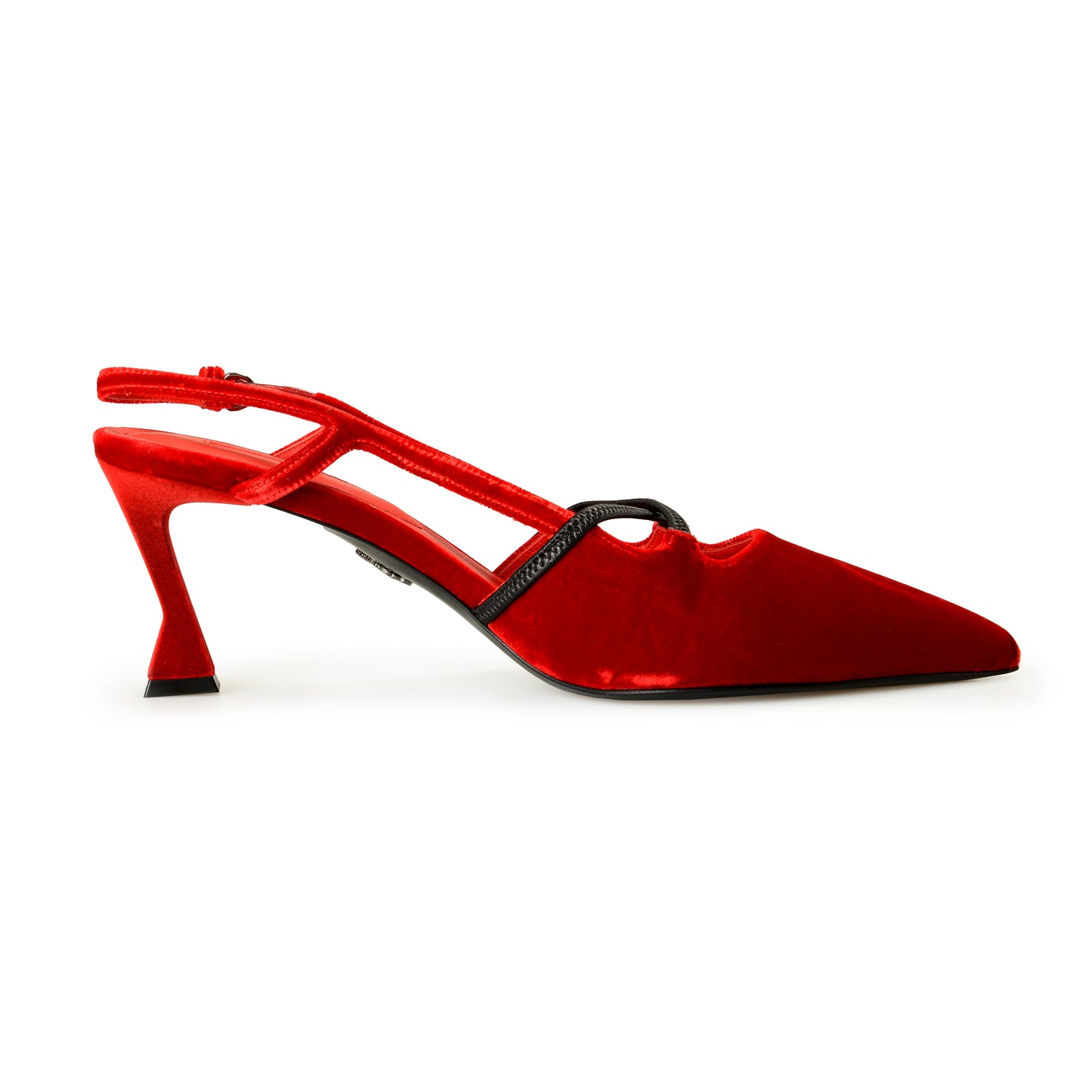 Scuderia Ferrari Women's Velvet & Leather Red Singback Pump Shoes US 11 IT 41