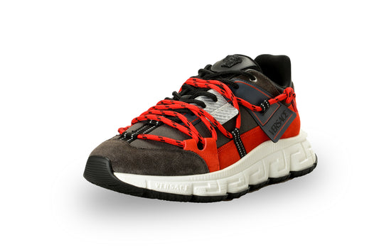 Versace Men's Suede & Leather Black Medusa Head Sneakers Shoes US 9 IT 42