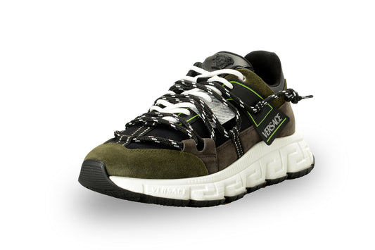 Versace Men's Suede & Leather Black Medusa Head Sneakers Shoes US 12 IT 45