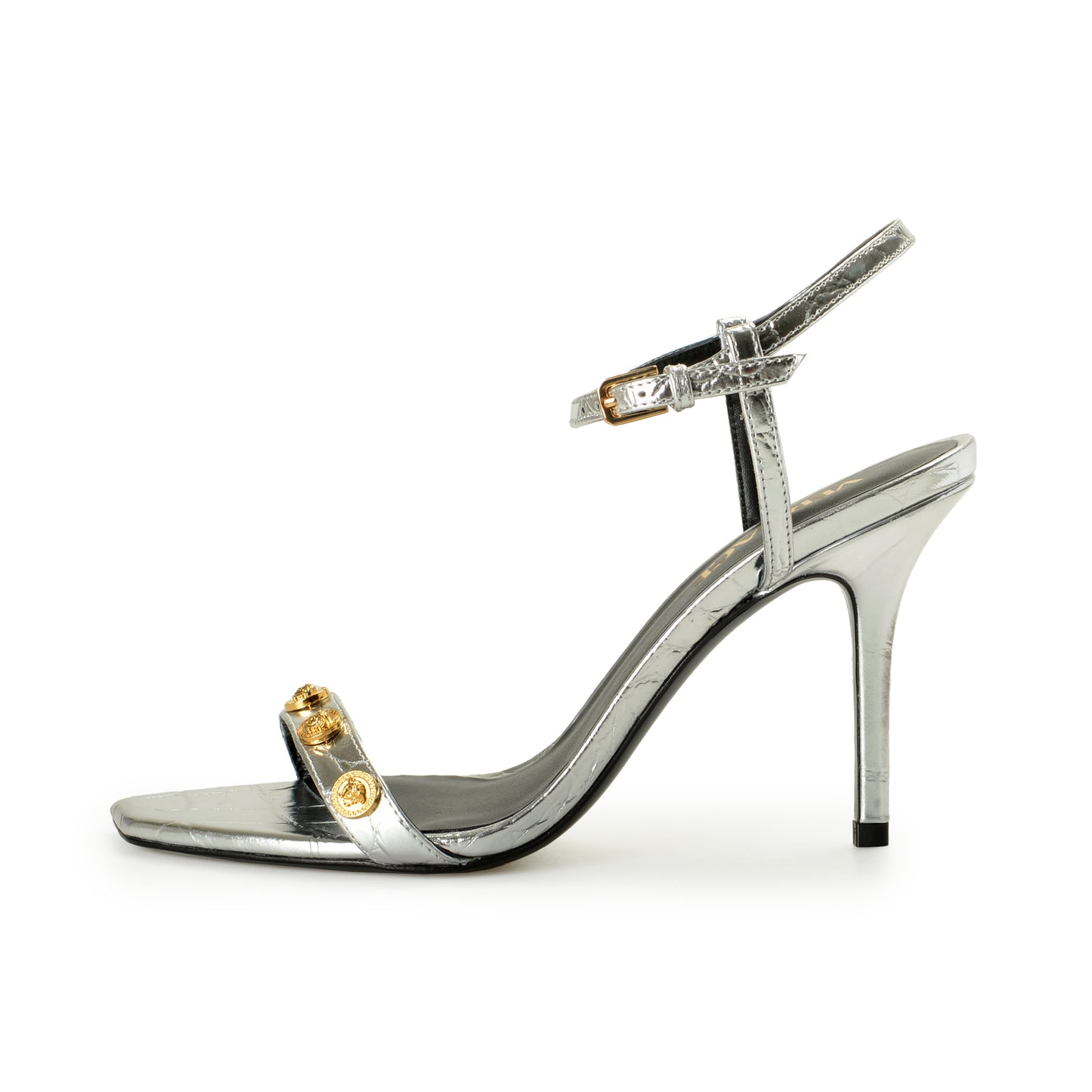 Versace Women's Croc Print Leather Heeled Slingback Pumps Shoes US 8 IT 38