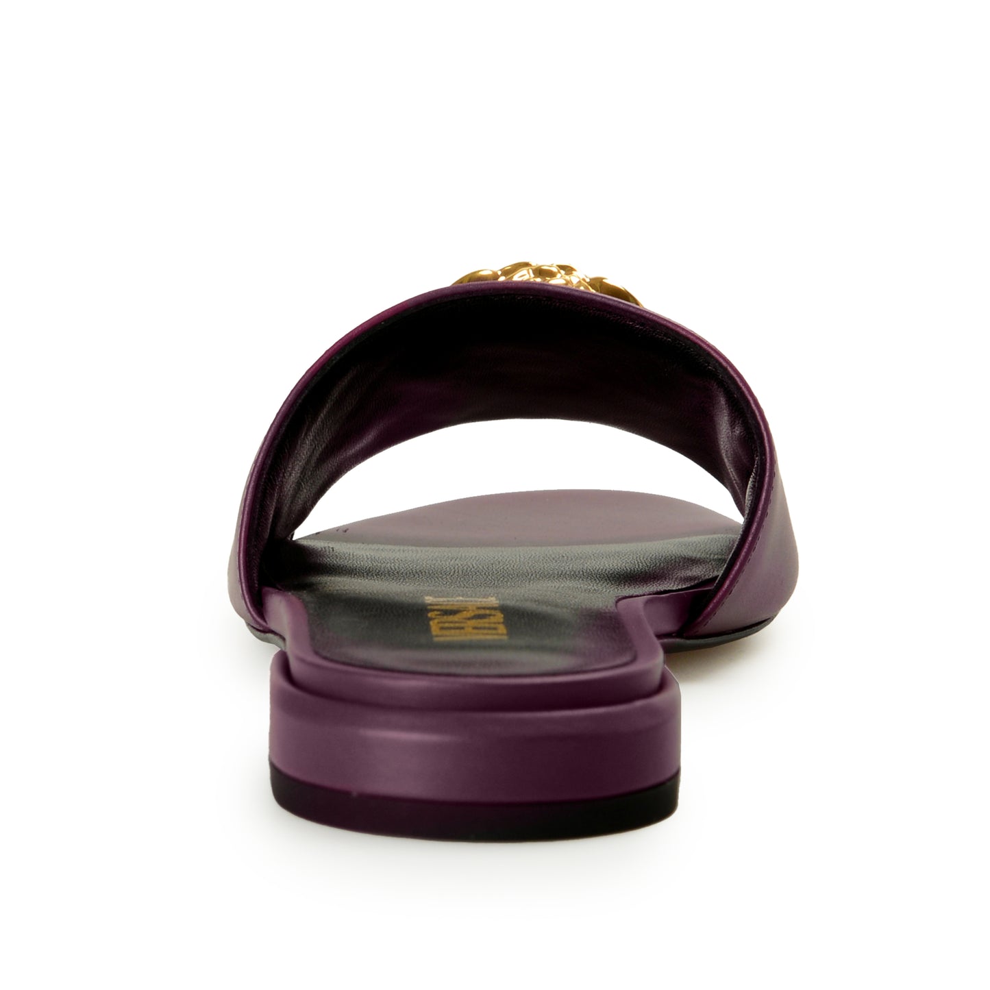 Versace Women's Plum Purple Gold Medusa Heeled Sandals Mules Shoes US 5 IT 35