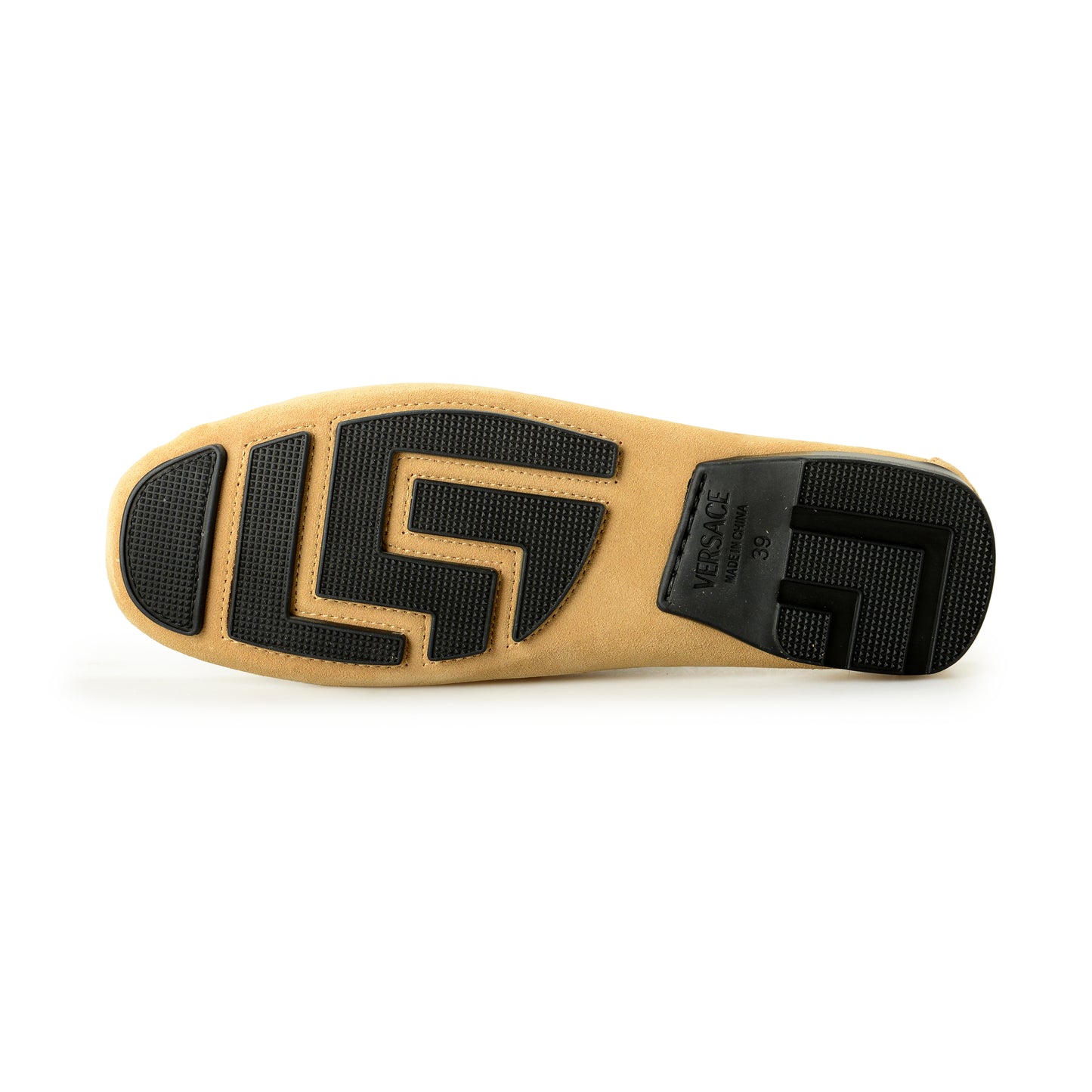 Versace Men's 100% Suede Leather Gold Medusa Driver Loafers Shoes US 7 IT 40